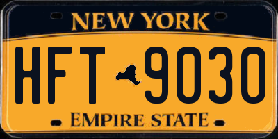 NY license plate HFT9030