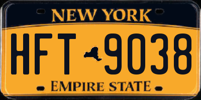 NY license plate HFT9038