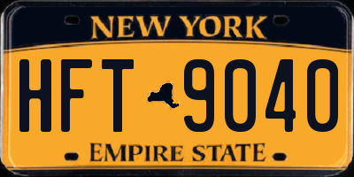 NY license plate HFT9040