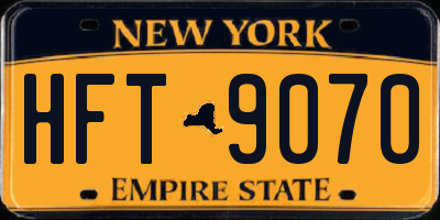 NY license plate HFT9070