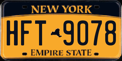 NY license plate HFT9078