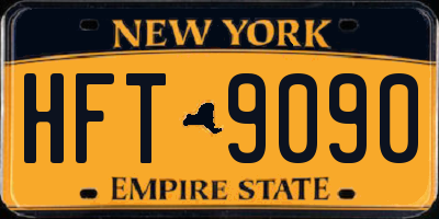 NY license plate HFT9090