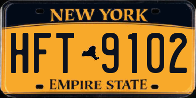 NY license plate HFT9102