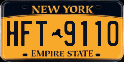 NY license plate HFT9110