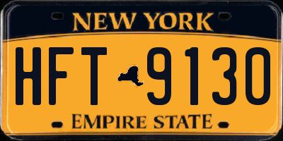 NY license plate HFT9130