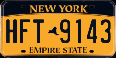 NY license plate HFT9143