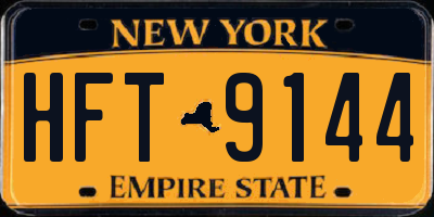 NY license plate HFT9144