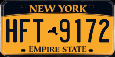 NY license plate HFT9172