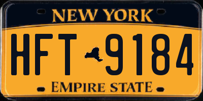 NY license plate HFT9184