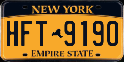 NY license plate HFT9190