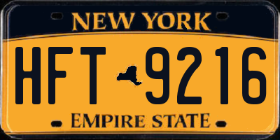 NY license plate HFT9216