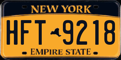 NY license plate HFT9218