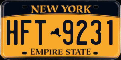 NY license plate HFT9231