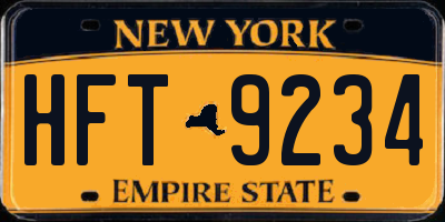 NY license plate HFT9234