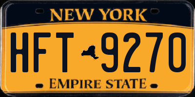 NY license plate HFT9270