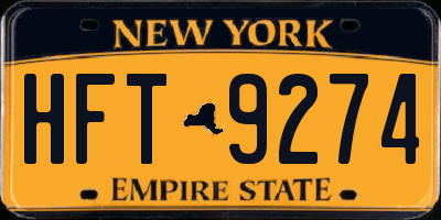 NY license plate HFT9274