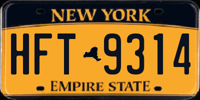 NY license plate HFT9314