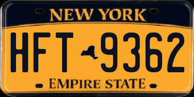NY license plate HFT9362
