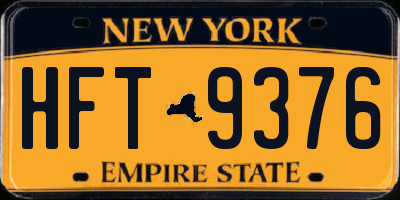 NY license plate HFT9376