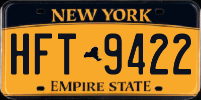 NY license plate HFT9422