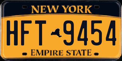 NY license plate HFT9454
