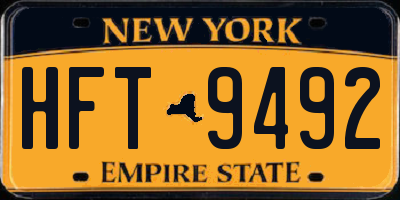 NY license plate HFT9492