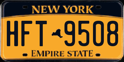 NY license plate HFT9508