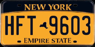 NY license plate HFT9603