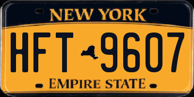 NY license plate HFT9607