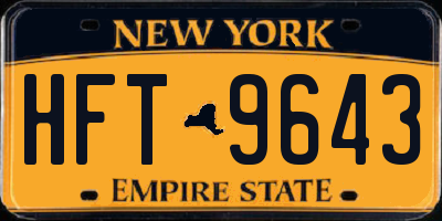 NY license plate HFT9643