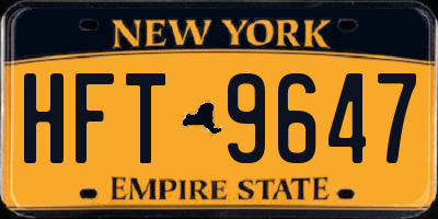 NY license plate HFT9647