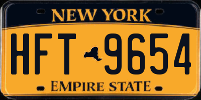 NY license plate HFT9654