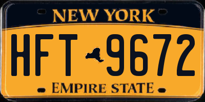 NY license plate HFT9672
