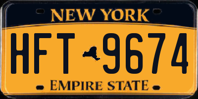 NY license plate HFT9674