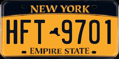 NY license plate HFT9701