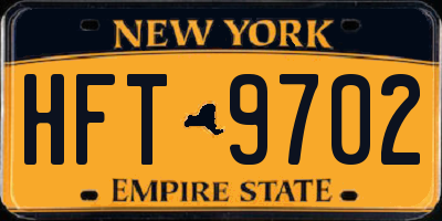 NY license plate HFT9702