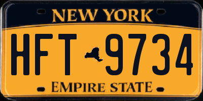 NY license plate HFT9734