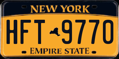 NY license plate HFT9770