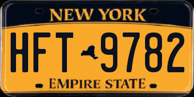 NY license plate HFT9782