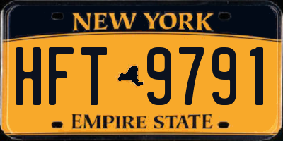NY license plate HFT9791