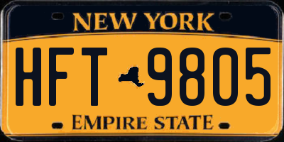 NY license plate HFT9805