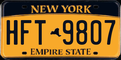 NY license plate HFT9807