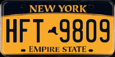 NY license plate HFT9809