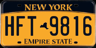 NY license plate HFT9816