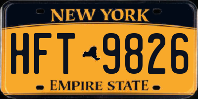 NY license plate HFT9826
