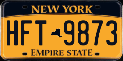 NY license plate HFT9873