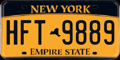 NY license plate HFT9889