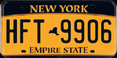 NY license plate HFT9906