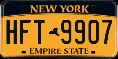 NY license plate HFT9907
