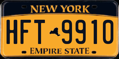 NY license plate HFT9910